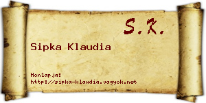 Sipka Klaudia névjegykártya
