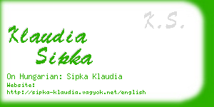 klaudia sipka business card